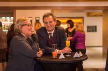 Die Stimmung am Abend war ausgezeichnet: ABCSG-Vorstandsmitglieder Priv.-Doz. OA Dr. Brigitte Mlineritsch und Univ.-Prof. Dr. Richard Greil