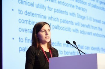 Auch VertreterInnen von Partnerorganisationen kamen zu Wort: Christiane Rothhaar, Projektkoordinatorin der translationalen Forschung bei der German Breast Group, sprach über die translationalen Eckpunkte von PALLAS.